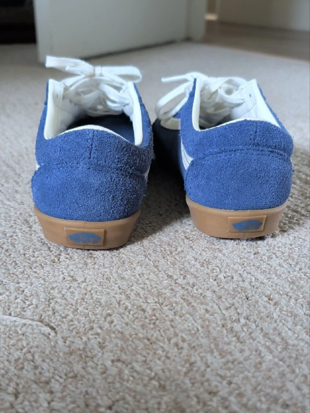 Vans Blue Suede Sneakers with Gum Sole